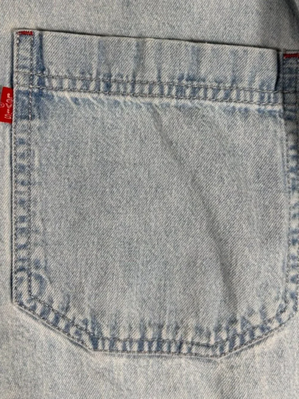 Vtg Levi's Denim Button Up Mens Sz Medium L/S Metal Buttons Light Wash 90's